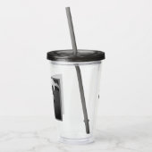 眠る美しい犬の白黒の写真|過去記事 アクリルタンブラー (左)