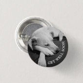 眠る美しい犬の白黒の写真|過去記事 缶バッジ (正面&裏面)