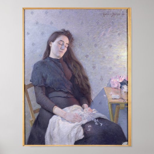 眠る花の少女， 1892 ポスター (正面)