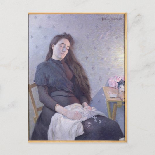 眠る花の少女， 1892 ポストカード (正面)