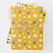 眠る蜂の漫画のパターン ラッピングペーパーシート (インサイチュ)