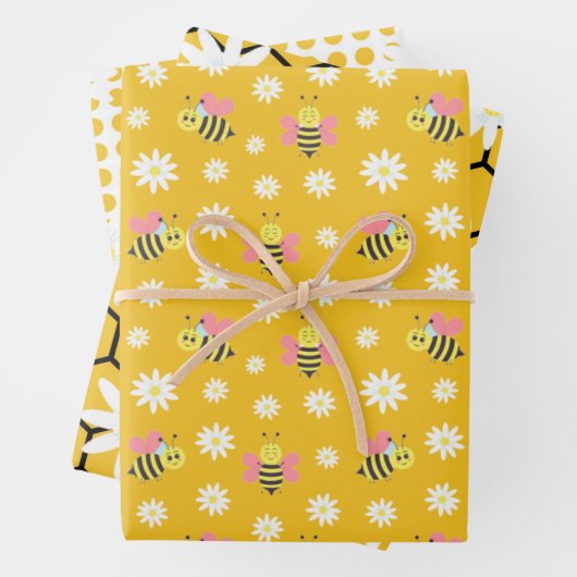 眠る蜂の漫画のパターン ラッピングペーパーシート (インサイチュ)