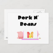 眠る豚ピンク毛布ゼリー豆豚肉N' Bean ポストカード (正面/裏面)