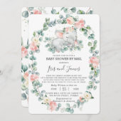 眠る象のフローラベビーシャワーbyメールガール 招待状 (正面/裏面)