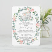 眠る象のフローラベビーシャワーbyメールガール 招待状 (スタンド正面)