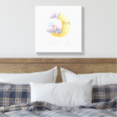 眠る象の月のパーソナライズされた誕生状態 キャンバスプリント (インサイチュ (寝室))