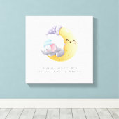 眠る象の月のパーソナライズされた誕生状態 キャンバスプリント (インサイチュ (ウッドフロア))