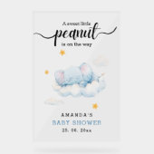 眠る象の赤ちゃんシャワー、男の子のシャワー アクリルサイン (正面)