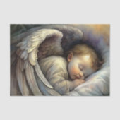 眠る赤ちゃんの天使の柔らかな輝きの翼のデコパージュ 薄葉紙 (正面)