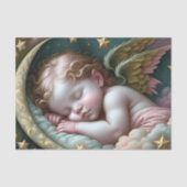眠る赤ちゃん天使の星のデコパージュ 薄葉紙 (正面)