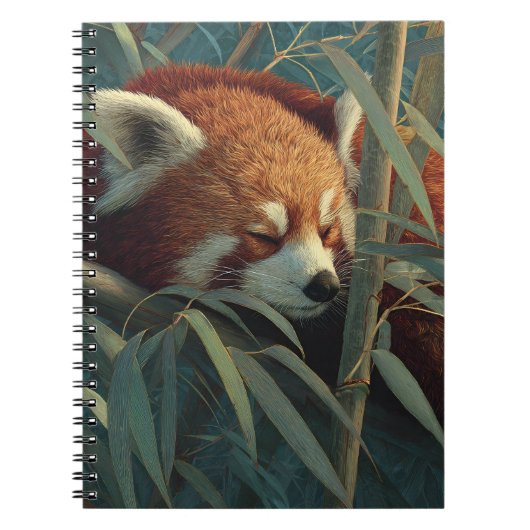 眠る赤パンダ竹林アート ノートブック (正面)