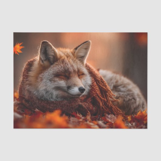 眠る赤狐のあたたかな秋のマフラー 薄葉紙 (正面)