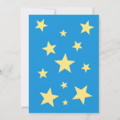 眠る青い男の子テディベア月のベビーシャワー 招待状 (裏面)