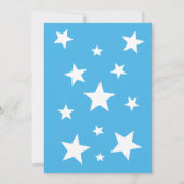 眠る青い男の子テディベア月のベビーシャワー 招待状 (裏面)