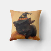 眠る黒猫ハロウィーン枕 クッション (裏面)