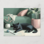 眠る黒猫 / キャットニップの夢 ポストカード (正面)