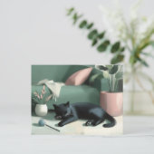 眠る黒猫 ポストカード (スタンド正面)