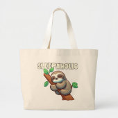 眠る – 睡眠愛好家 – 眠る怠け者 ラージトートバッグ (正面)