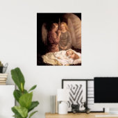 眠る – 2つの守護天使と子供 ポスター (ホームオフィス)