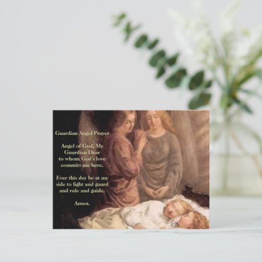 眠る – 2つの守護天使と子供 ポストカード (スタンド正面)