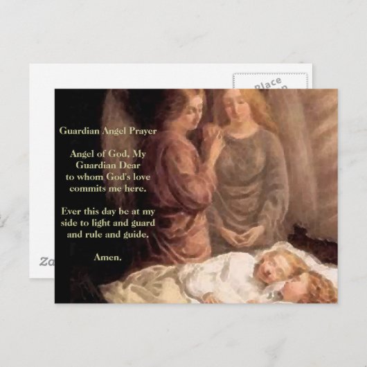 眠る – 2つの守護天使と子供 ポストカード (正面/裏面)