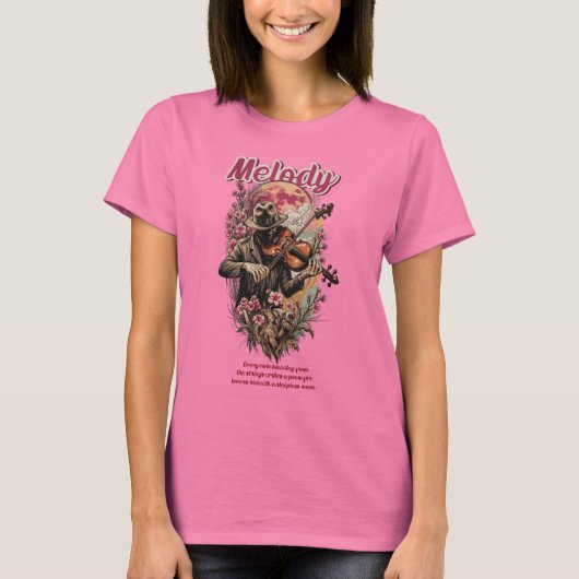 眠れぬ月のヴァイオリン芸術的サーの旋律 Tシャツ (正面)