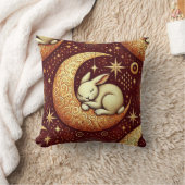 🌙🐰 眠れるウサギと月のインテリアギフト ✨ クッション (ブランケット)