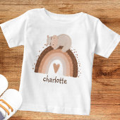 眠れるカワイボーホレインボーHippo Monogram ベビーTシャツ