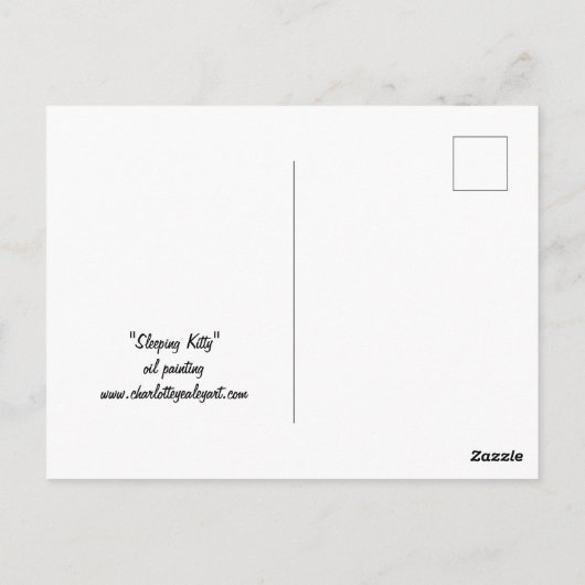 眠れるキティ猫アートはがき ポストカード (裏面)