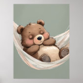 眠れるクマのポスター - ぬくもりのあるベビー部屋の壁芸術 ポスター (正面)