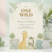 眠れるサファリの赤ちゃん動物たち　誕生日パーティーへの招待状 招待状