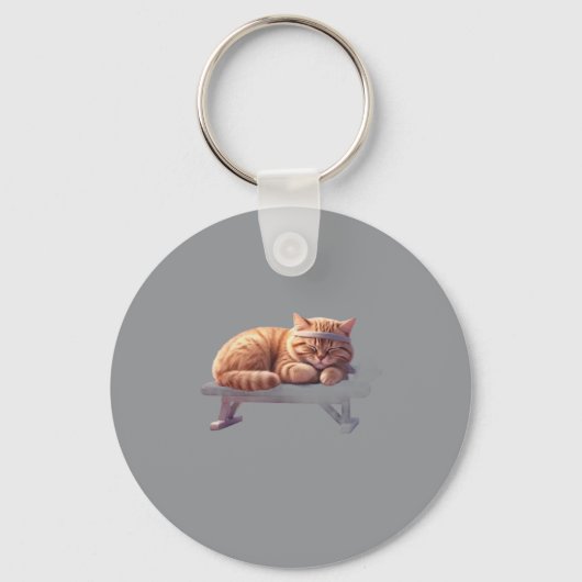 眠れるシャム猫のキーチェーン キーホルダー (正面)