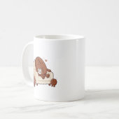 眠れるパパの可愛いコーヒー豆 コーヒーマグカップ (正面左)