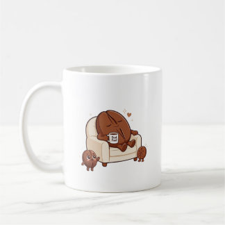 眠れるパパの可愛いコーヒー豆 コーヒーマグカップ