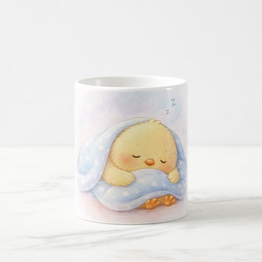 眠れるヒヨコのアルマ - 居心地の良い就寝時間のイラスト コーヒーマグカップ (中央)
