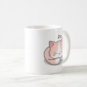 眠れるピンクの猫 コーヒーマグカップ (正面右)