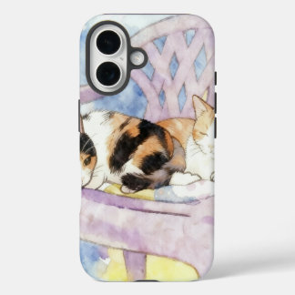 眠れる二匹の猫 iPhone 16ケース