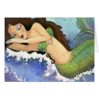眠れる人魚グリーティングカード(127mm×178mm)封筒付き
