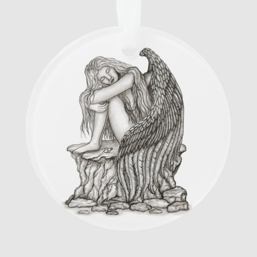 眠れる天使が石の上に オーナメント (裏面)
