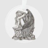 眠れる天使が石の上に オーナメント (正面)
