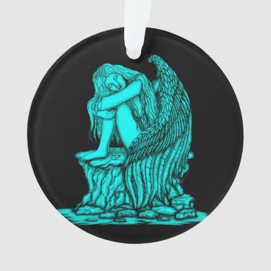 眠れる天使が石の上に オーナメント (正面)