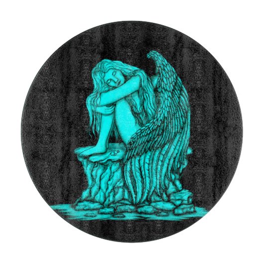 眠れる天使が石の上に カッティングボード (正面)