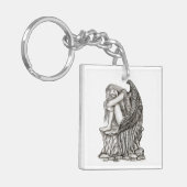 眠れる天使が石の上に キーホルダー (正面左)