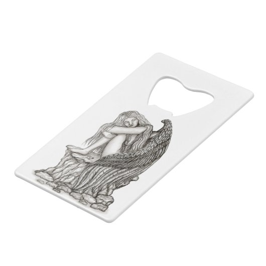 眠れる天使が石の上に クレジットカード栓抜き (裏面アングル)