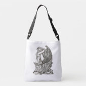 眠れる天使が石の上に クロスボディバッグ (裏面)