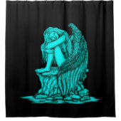 眠れる天使が石の上に シャワーカーテン (正面)