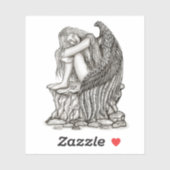 眠れる天使が石の上に シール (シート)