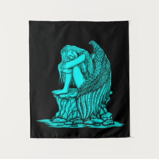 眠れる天使が石の上に タペストリー (正面)