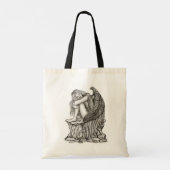 眠れる天使が石の上に トートバッグ (裏面)