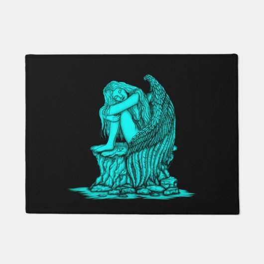 眠れる天使が石の上に ドアマット (正面)